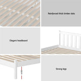 Giselle Single Mattress and Artiss Bed Frame Set White Solid Pine with 16cm Mattress