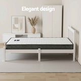 Giselle Single Mattress and Artiss Bed Frame Set White Solid Pine with 16cm Mattress