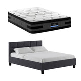 Giselle Mattress & Artiss Queen Bed Frame Bundle, 36cm Double Sided Euro Top Mattress