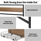 Giselle 18cm Queen Mattress Pillowtop and Artiss Metal Bed Frame Set With 2 drawers