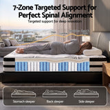 Giselle Queen 34cm 5-Zone Euro Top Pocket Spring Mattress with 2 Natural Latex Contour Pillows