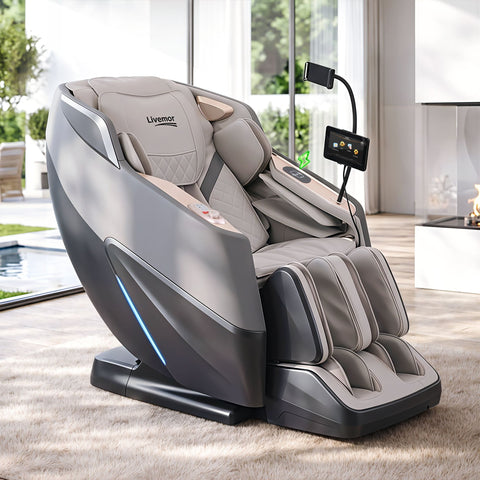Livemor Elite Pro 4D Massage Chair with AI Wellness Detection & AI Body Scan, Zero Gravity, Full Body Air Compression, Extended SL Track, 12 Auto Programs, Professional Foot Massage, Waist Heating, Voice Control In Australia - Darrahopens