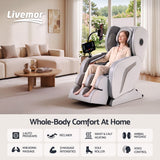 Livemor Full Body Massage Chair VEGA, Foot Roller, Waist & Calf Heat, Recliner, Airbags Compression