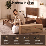 Giselle 25cm King Single Hybrid Mattress Soft Knitted Fabric Edge Support Gel Foam