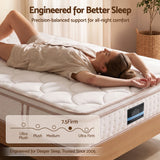 Giselle 30cm Single Spring Mattress Tencel Cover 5-Zone Firm Back Support