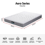 Giselle Bedding King Mattress 23cm Pocket Spring Mattress with Adjustable Firmness Reversible Foam Layer for Medium Firm & Firm Support Motion Isolation Bedroom Bed
