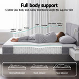 Giselle Bedding King Single Mattress 23cm Pocket Spring Mattress with Adjustable Firmness Reversible Foam Layer for Medium Firm & Firm Support Motion Isolation Bedroom Bed