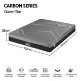 Giselle Queen Mattress 26cm Firm Pocket Spring Dual Edge Support Dark Grey In Australia - Darrahopens