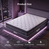 Levitex King Mattress 2 Rows Edge Support for Deep Sleep 5-Zone Ergonomic Pocket Spring Breathable Corrugated Sponge Medium Firm 30CM