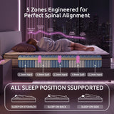 Levitex King Single Mattress 2 Rows Edge Support for Deep Sleep 5-Zone Ergonomic Pocket Spring Breathable Corrugated Sponge Medium Firm 30CM