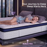 Levitex 35CM King Mattresses Gel Memory Foam and 7-Zone Ergonomic Pocket Spring, Anti-Roll Dual-Row Edge, Undisturbed Deep Sleep For Restless Couples, Triple Cooling System