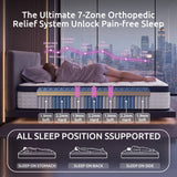 Levitex 35CM King Single Mattresses Gel Memory Foam and 7-Zone Ergonomic Pocket Spring, Anti-Roll Dual-Row Edge, Triple Cooling System for Hot Sleepers