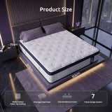 Levitex 35CM Queen Mattresses Gel Memory Foam and 7-Zone Ergonomic Pocket Spring, Anti-Roll Dual-Row Edge, Undisturbed Deep Sleep For Restless Couples, Triple Cooling System
