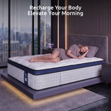 Levitex 35CM Single Mattresses Gel Memory Foam and 7-Zone Ergonomic Pocket Spring, Anti-Roll Dual-Row Edge, Triple Cooling System for Hot Sleepers