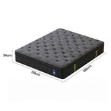 Levitex 34 cm Pocket Spring Mattress with Reinforced Edge Support & 5-Zone Pressure Relief Breathable Gel Memory Foam Hybrid Mattress for Back Pain Double