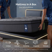 Levitex 34 cm Pocket Spring Mattress with Reinforced Edge Support & 5-Zone Pressure Relief Breathable Gel Memory Foam Hybrid Mattress for Back Pain king