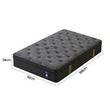 Levitex 34 cm Pocket Spring Mattress with Reinforced Edge Support & 5-Zone Pressure Relief Breathable Gel Memory Foam Hybrid Mattress for Back Pain Single