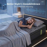 Levitex 34 cm Pocket Spring Mattress with Reinforced Edge Support & 5-Zone Pressure Relief Breathable Gel Memory Foam Hybrid Mattress for Back Pain Single