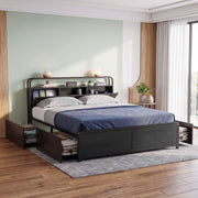 Artiss King Metal Bed Frame 4 Drawers Hidden Storage Headboard HEDY
