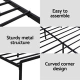 Artiss Bed Frame Queen Size LED Metal Bed Base with Charging Station LAN