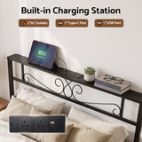 Artiss Double Bed Frame with Charging Station & Storage Drawers Metal