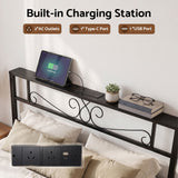 Artiss Queen Bed Frame with Charging Station & Storage Drawers Metal