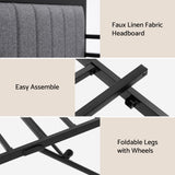Artiss Bed Frame King Single LED Metal Trundle Daybed with Charging Station TURN