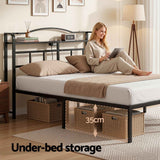 Artiss Bed Frame Queen Size with Charging Station WAVE
