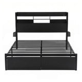 Artiss Bed Frame Queen with Charging Station Storage Organizer Drawers LED ZAC