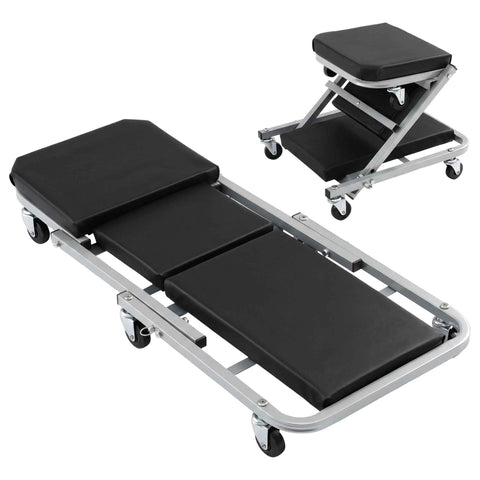 Giantz Garage Creeper 2-in-1 Mechanic Stool Rolling Automotive Z Creeper Seat In Australia - Darrahopens