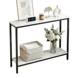 Artiss Console Table Entryway Hallway Display Desk Marble Effect White