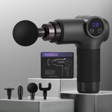 Everfit Massage Gun 8 Speed 4 Heads Vibration Muscle Massager Chargeable Black