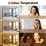 Embellir 90x60cm Makeup Mirror Large Hollywood Vanity Mirror with 18 Dimmable LED Bulbs In Australia - Darrahopens