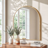 Embellir Arch Wall Mirror, Decorative Gold Frame Mirrors, 86x81cm Bathroom Vanity Mirror, Slim Frame for Living Room Entryway Bedroom Decor