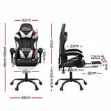 Artiss Ergonomic Gaming Office Chair with 2 Point Message Black In Australia - Darrahopens