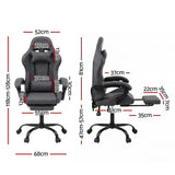 Artiss Gaming Office Chair Fabric Ergonomic with 2 Point Message Grey