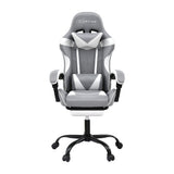 Artiss Gaming Office Chair Fabric Ergonomic with 2 Point Message Light Grey