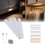 Artiss 4-Pack Motion Sensor Cabinet Lights, 20cm Dimmable LED Closet Light with 5 Colors, Type-C Rechargeable Magnetic Night Light with 5 Colors