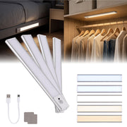 Artiss 4-Pack Motion Sensor Cabinet Lights, 20cm Dimmable LED Closet Light with 5 Colors, Type-C Rechargeable Magnetic Night Light with 5 Colors