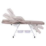 Zenses Beauty Bed with Stool, Beige, Adjustable Facial Massage Table, Tattoo Chair, Salon Services