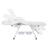 Zenses Beauty Bed with Stool, White, Adjustable Facial Massage Table, Tattoo Chair, Salon Services
