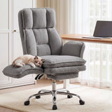 Artiss Big & Tall Criss Cross Office Chair with Flip Armrests Foot Rest Reclining Teddy Fleece Grey In Australia - Darrahopens