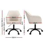 Artiss Office Chair Velvet Seat Cream
