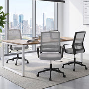 Artiss 2x Ergonomic Office Chair Mesh Mid Back Home Office Desk Chairs with Lumbar Support Grey