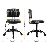 Artiss Armless Office Chair with Wheels, Ergonomic PU Leather Office Desk Chair, Height Adjustable 360° Swivel Computer Task Chair for Home Office, Study Room & Small Space, Black