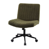 Artiss Armless Cross Legged Office Chair Wide Seat Vanity Chair Teddy Fleece Green In Australia - Darrahopens