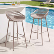 Gardeon 2PC Outdoor Bar Stools Plastic Metal Dining Chair Patio Furniture Coffee In Australia - Darrahopens