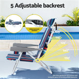 Gardeon Outdoor Chairs Beach Chair Backpack Cooler Storage Lightweight Fishing Blue