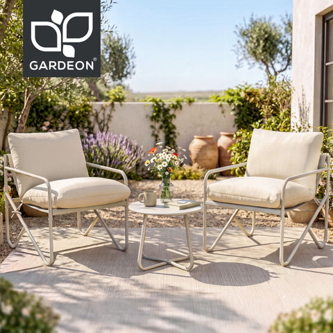 Gardeon Outdoor Bistro Set 3 Piece Patio Furniture Conversation Table and Chairs Khaki In Australia - Darrahopens