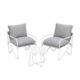 Gardeon Outdoor Bistro Set 3 Piece Patio Furniture Conversation Table and Chairs Grey